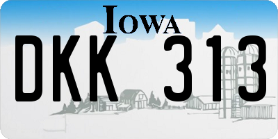 IA license plate DKK313