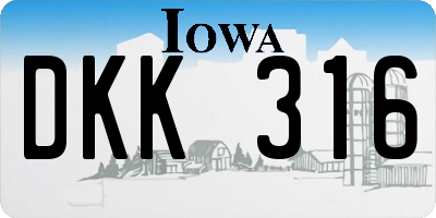 IA license plate DKK316