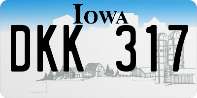 IA license plate DKK317