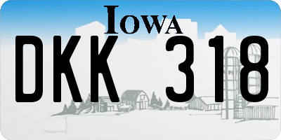 IA license plate DKK318
