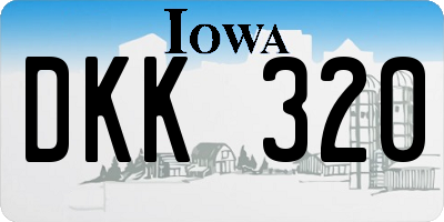 IA license plate DKK320
