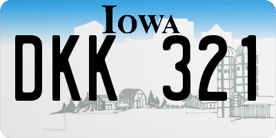IA license plate DKK321