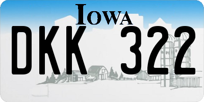 IA license plate DKK322