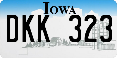 IA license plate DKK323