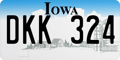 IA license plate DKK324