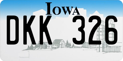 IA license plate DKK326