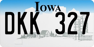 IA license plate DKK327