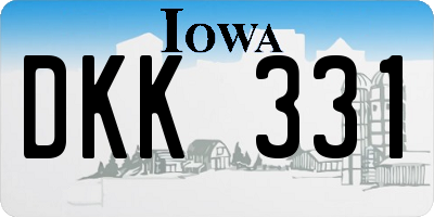 IA license plate DKK331