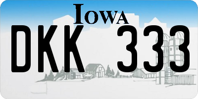 IA license plate DKK333