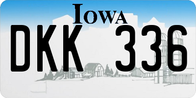 IA license plate DKK336