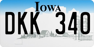 IA license plate DKK340