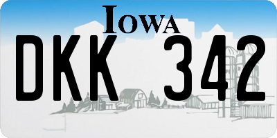IA license plate DKK342