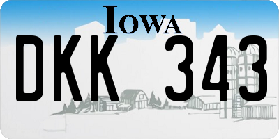 IA license plate DKK343