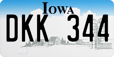 IA license plate DKK344