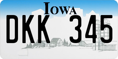 IA license plate DKK345