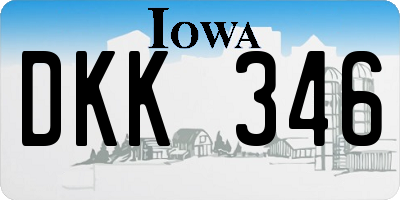 IA license plate DKK346