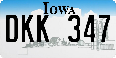 IA license plate DKK347