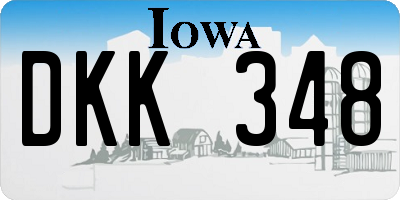 IA license plate DKK348