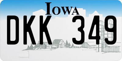 IA license plate DKK349