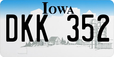 IA license plate DKK352