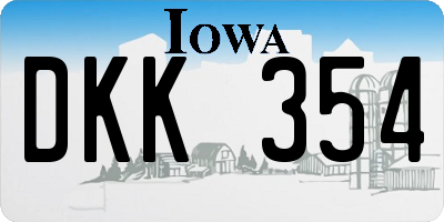 IA license plate DKK354