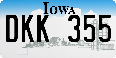 IA license plate DKK355