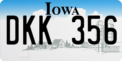 IA license plate DKK356