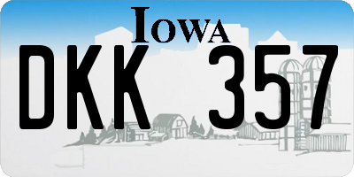 IA license plate DKK357