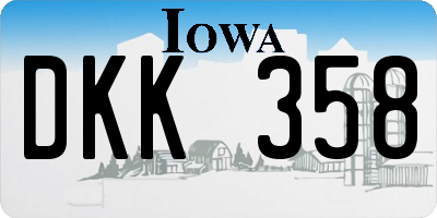 IA license plate DKK358