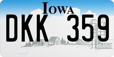 IA license plate DKK359