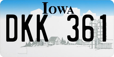 IA license plate DKK361