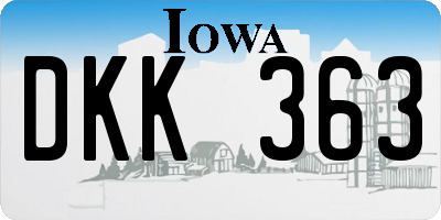 IA license plate DKK363