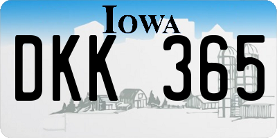 IA license plate DKK365