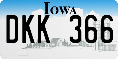 IA license plate DKK366
