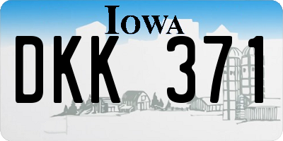 IA license plate DKK371