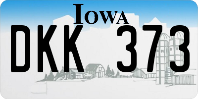 IA license plate DKK373