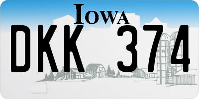 IA license plate DKK374