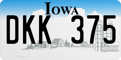 IA license plate DKK375