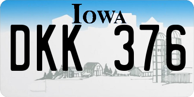 IA license plate DKK376