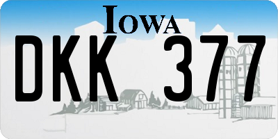 IA license plate DKK377