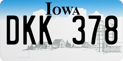IA license plate DKK378