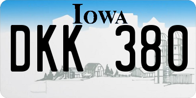 IA license plate DKK380