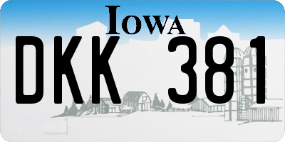 IA license plate DKK381