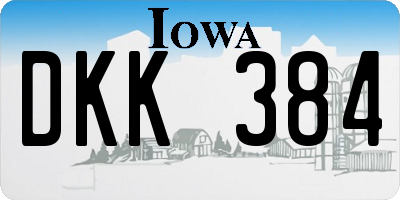 IA license plate DKK384