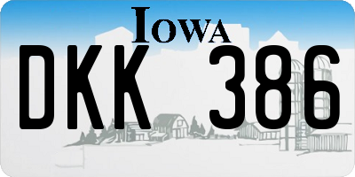 IA license plate DKK386