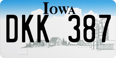 IA license plate DKK387