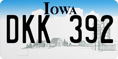 IA license plate DKK392