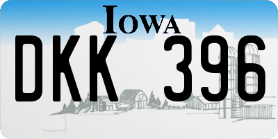 IA license plate DKK396