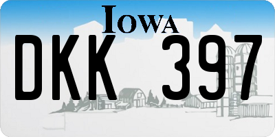 IA license plate DKK397