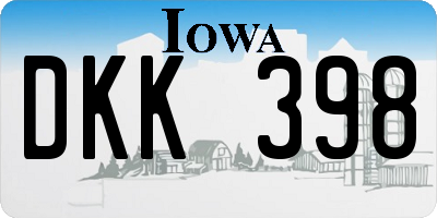 IA license plate DKK398